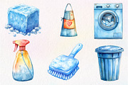 Pastel Blue Cleaning Clipart, an Illustration by Dream Creation (Thumbnail 2 of 6)
