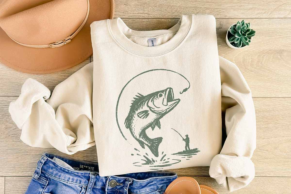 Bass Fishing PNG, Digital Download,, an Illustration by SharpMarketplace (Photo 8 of 9)