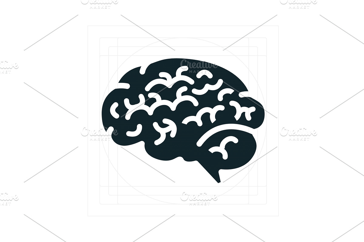 Black brain icon representing mental, an Education Illustration by Aimagenarium@gmail.com