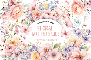 Watercolor Pink Butterfly Clip Art, an Illustration by TatiMockup