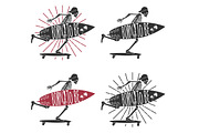 Skeleton Surfer, a Person Illustration by Vector Market (Thumbnail 3 of 6)