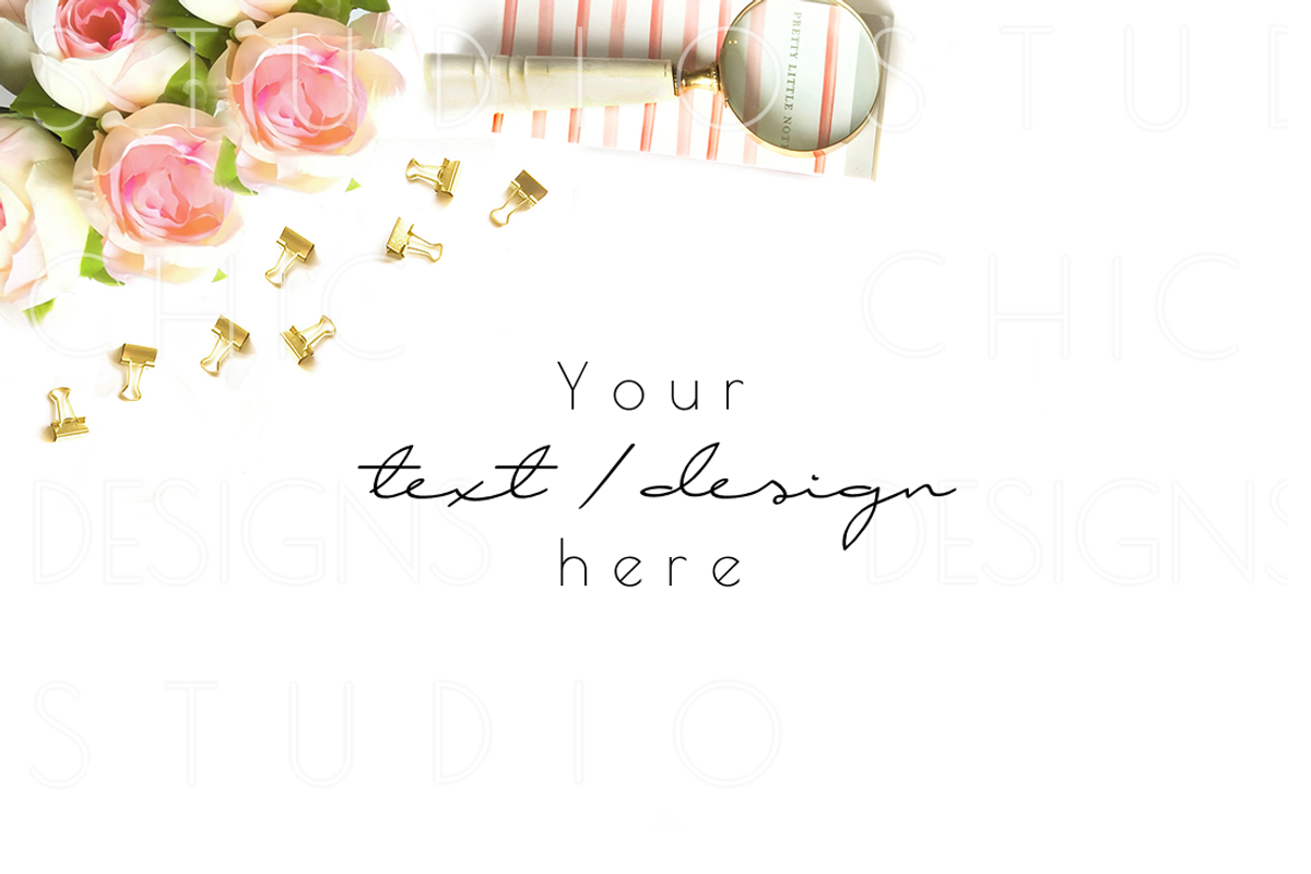 Pink Styled Stock Desktop Image, a Product Mockup by Studio Chic Designs