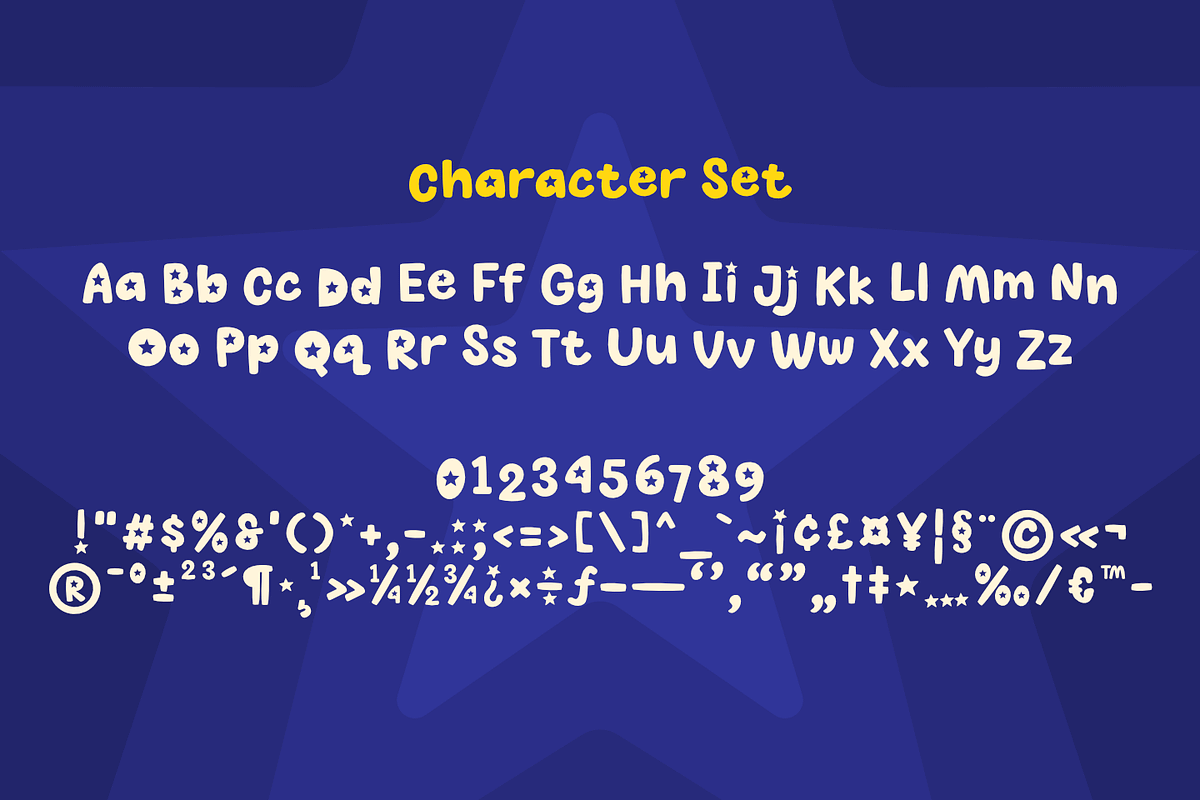 Popstar – Fun Bold Star Themed Font, a Font by TypeTasty Font (Photo 2 of 11)