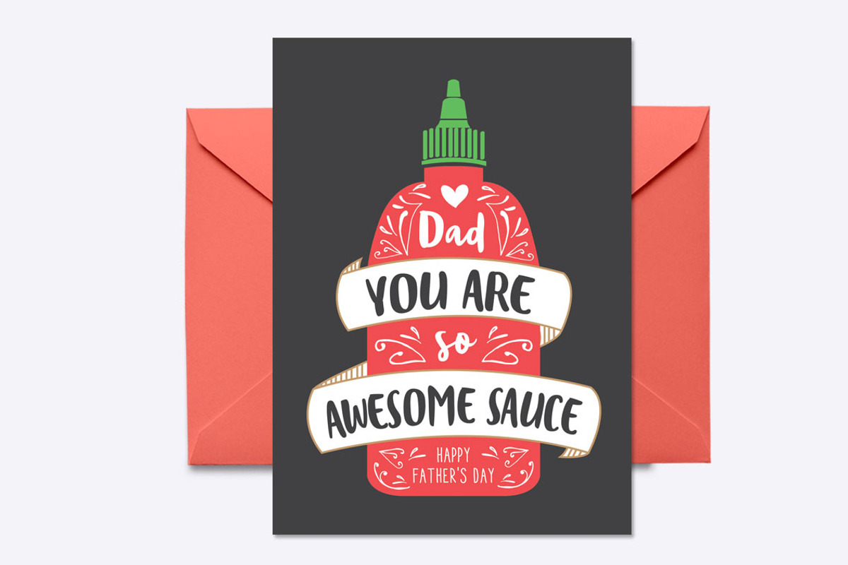 Awesome Sauce Greeting Card Template, a Stationery Template by origamiprints