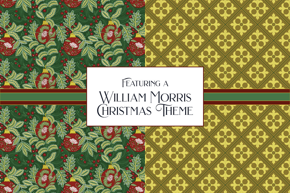 William Morris Style Christmas, a Pattern Graphic by RachelStudio (Photo 3 of 6)