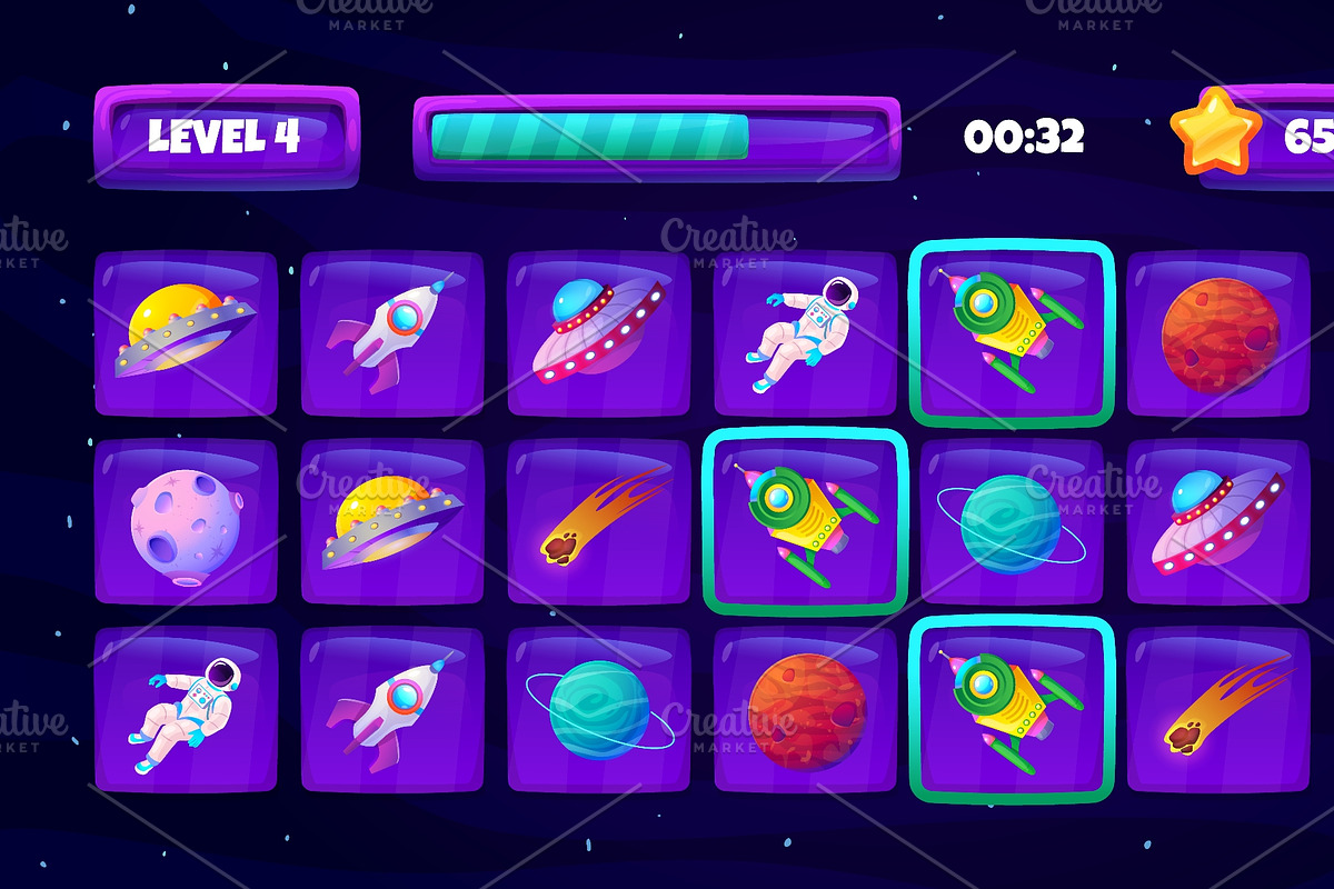 Space game match three. Alien planet, a Technology Illustration by Stock-Smart-Start (Photo 3 of 3)