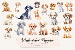 Watercolor Puppies