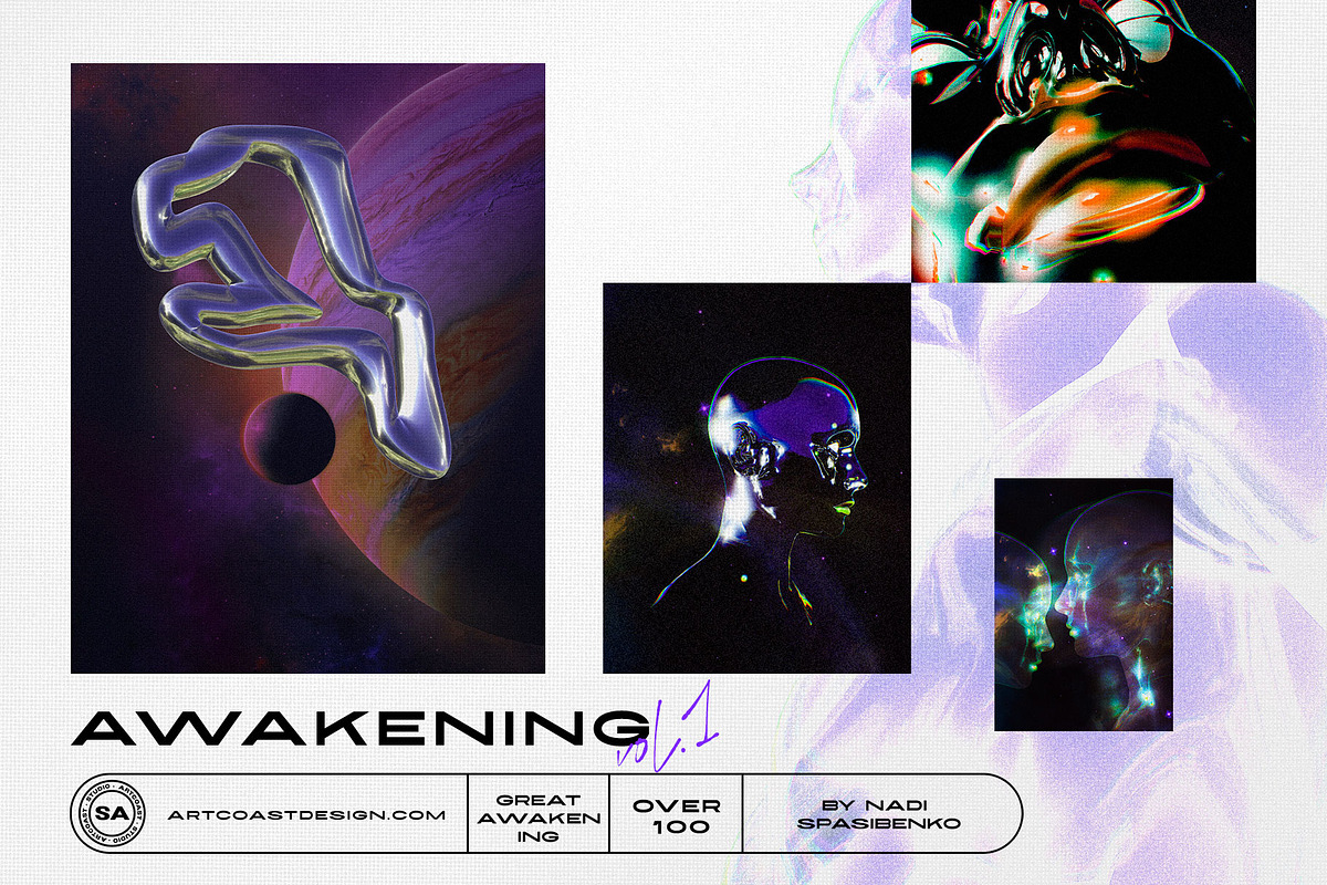COSMIC AWAKENING 3D Objects & Poster, a Wallpaper Graphic by nadispasibenko (Photo 1 of 18)