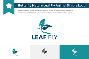 Butterfly Nature Leaf Fly Logo