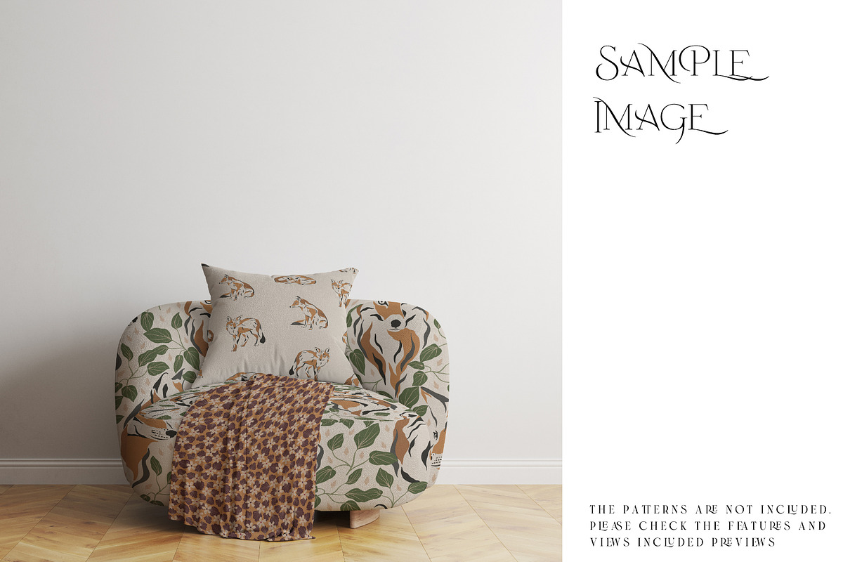 Armchair Upholstery Pillow & Blanket, a Product Mockup by mock-ups (Photo 10 of 10)