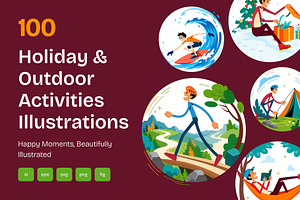 100 Holiday & Outdoor Illustrations