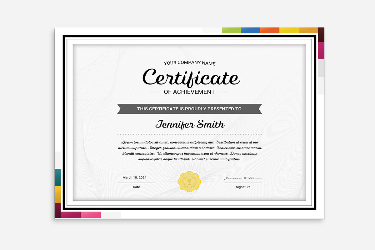Certificate of Achievement, a Stationery Template by retrographix (Photo 2 of 4)