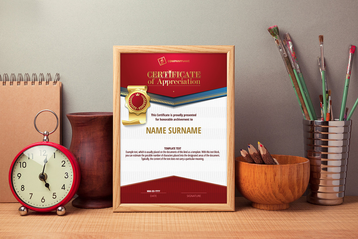 Appreciation Certificate Templates, a Stationery Template by inshader (Photo 2 of 18)
