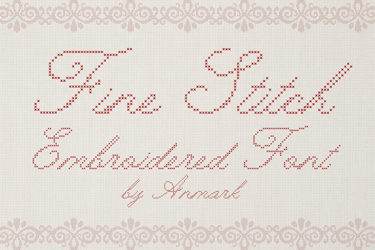 Fine Stitch Embroidered Script Font, a Script Font by AnMark (Photo 1 of 13)
