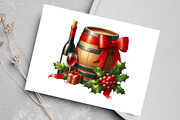 Watercolor Christmas Red Wine, an Illustration by Canvas Craft (Thumbnail 4 of 7)