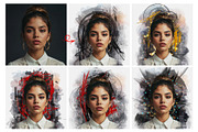 Abstract Portrait Watercolor Art, an Action Add-On by Photoshop Action (Thumbnail 2 of 21)