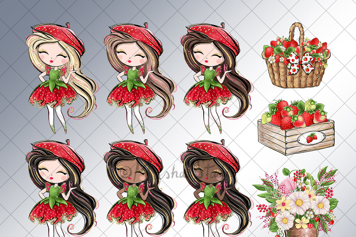 Strawberry Clipart, an Illustration by Masha  Studio (Photo 2 of 10)