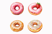 Watercolor Donuts Clip Art, an Illustration by Design Market (Thumbnail 4 of 4)