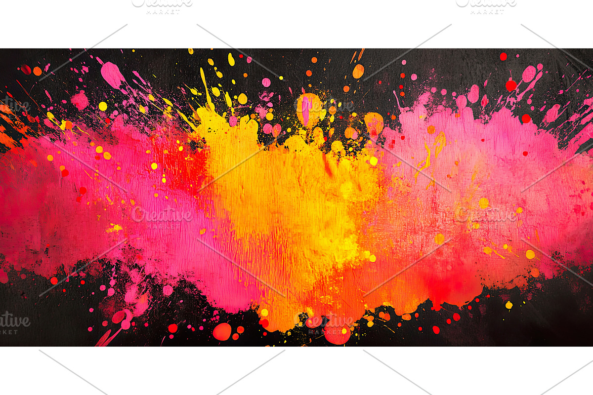 Colorful splashes of paint create, a Texture Illustration by Lermont51