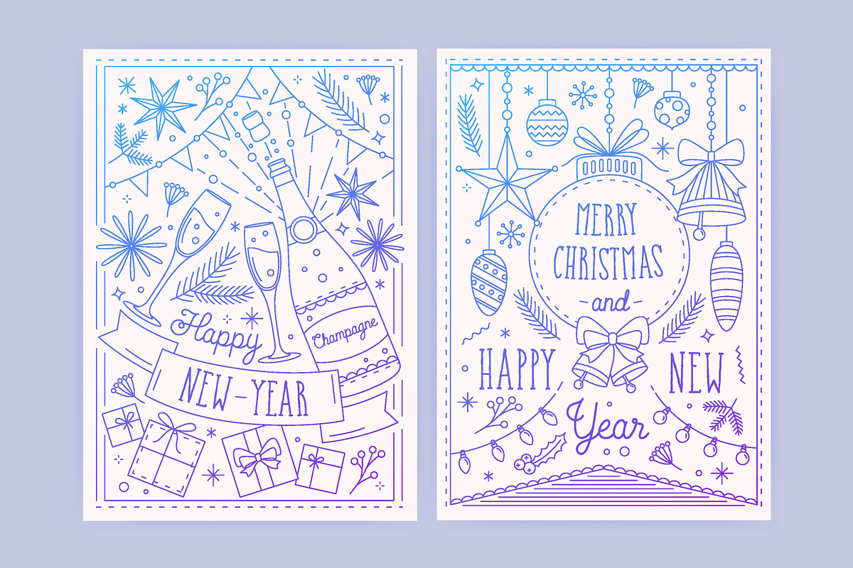 Christmas and New Year cards, a Card Template by Good Studio (Photo 3 of 8)