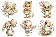 Whimsical Easter Birds Clipart, an Illustration by Daily.Designs (Thumbnail 7 of 7)