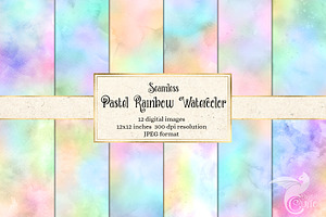 Pastel Rainbow Watercolor Textures