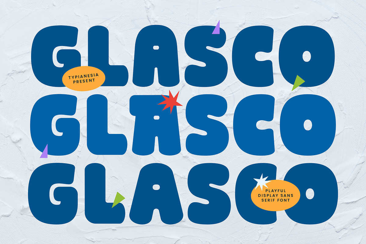 Glasco - Bold Rounded Playful Font, a Sans Serif Font by Typia Nesia (Photo 1 of 14)