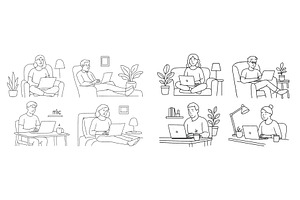 People engaged in various work, a Person Illustration by ZinetroN