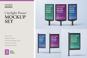 Citylight Poster Mockup Set