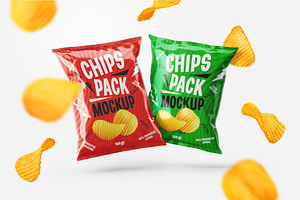 Potato Chips Package Mockup Set