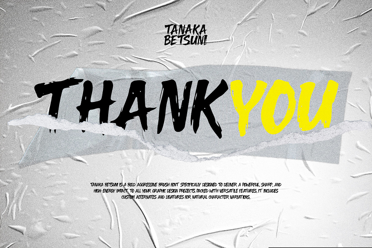 Tanaka Betsuni Bold Aggressive Brush, a Handwritten Font by Maulana Creative (Photo 7 of 7)