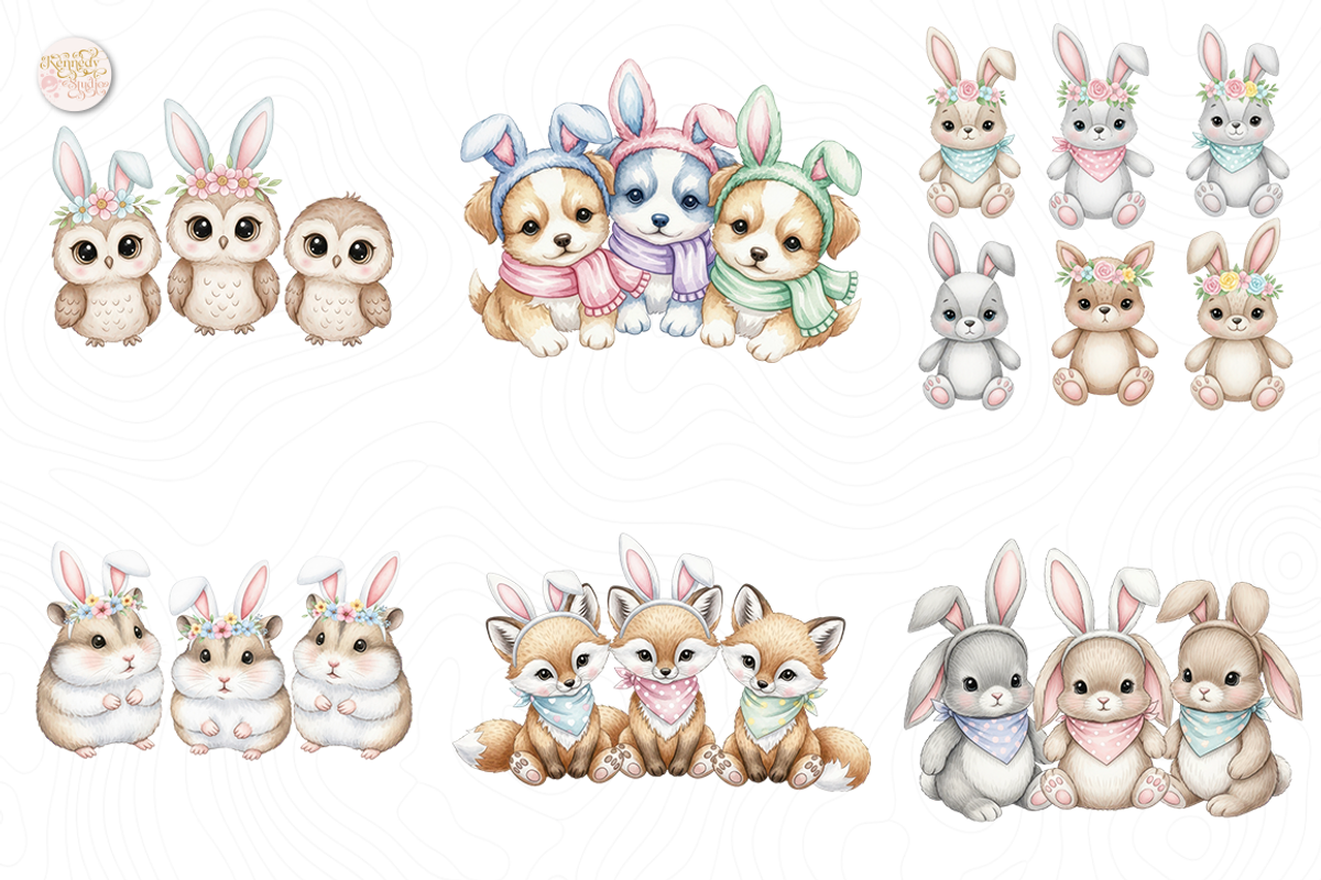 Easter Animals PNG Clipart Colorful., an Animal Illustration by KennedyStudio (Photo 3 of 5)