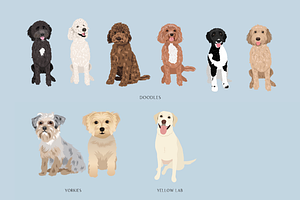 140 Detailed Dogs Clip Art Bundle