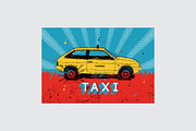 Taxi retro grunge vector poster set., a Transportation Illustration by PoPaShop (Thumbnail 7 of 15)
