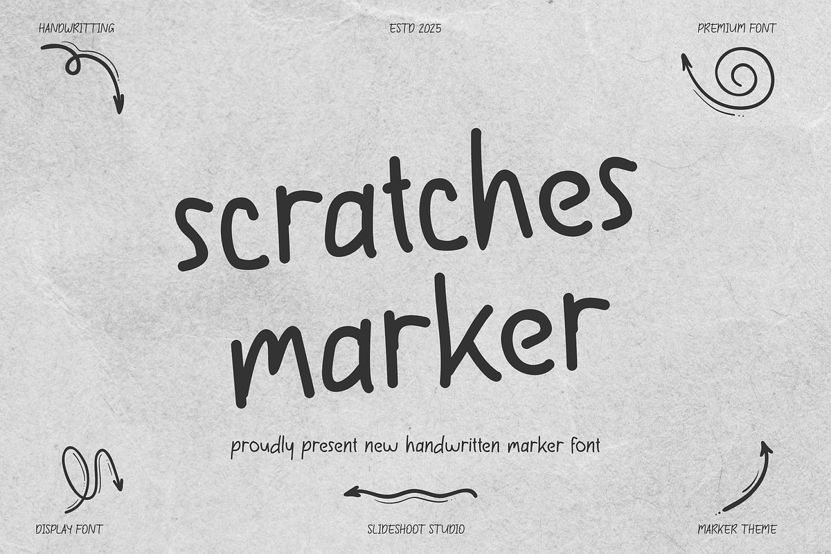 Scratches Marker | Handwtritten Font, a Handwritten Font by Idea Studio (Photo 1 of 5)