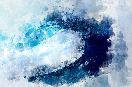 Abstract blue wave ocean watercolor stock photo containing watercolor and, an Abstract Photo by Shootdiem