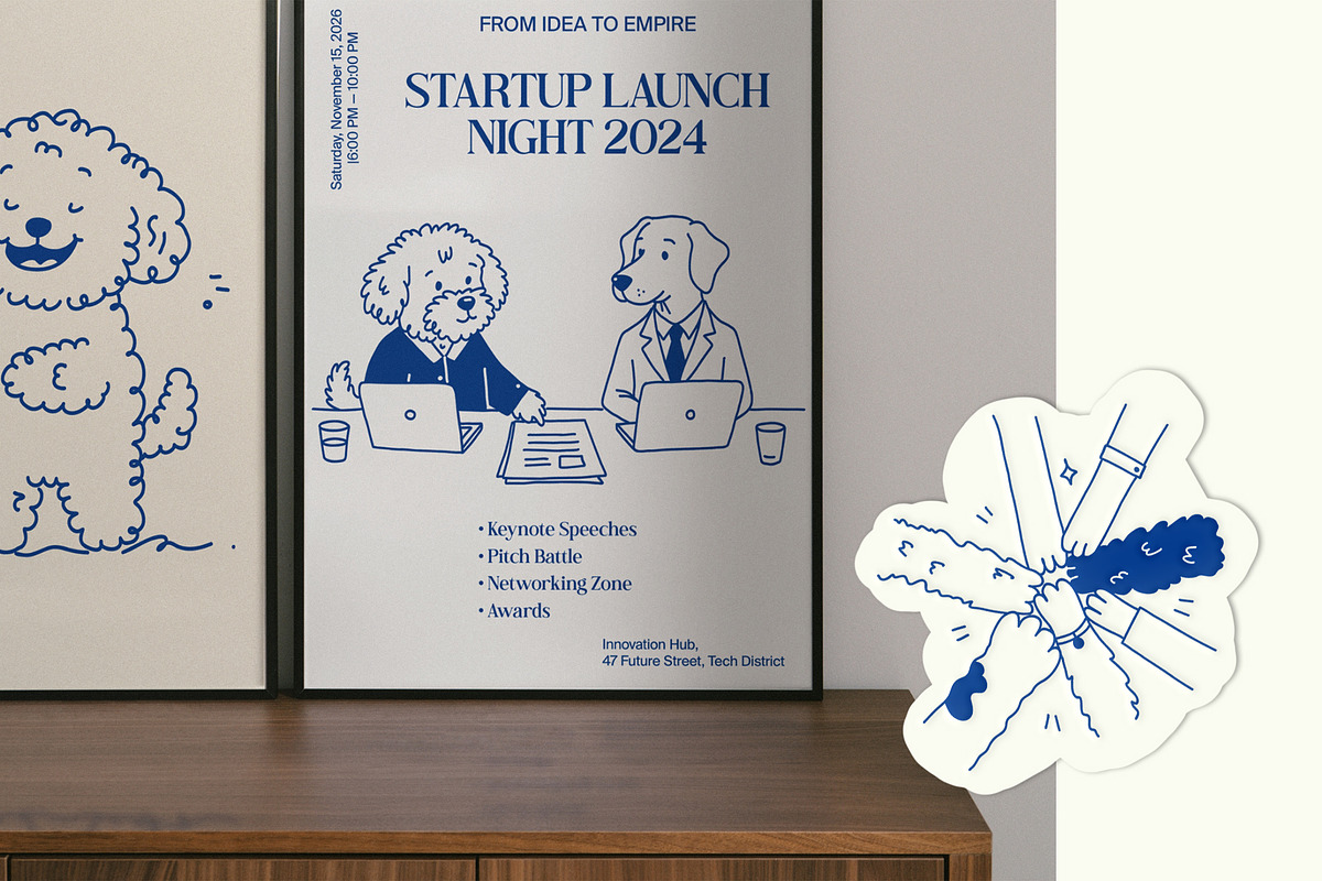 Startup Pup: Vector Illustrations, a Work Illustration by divanovskaya_nv (Photo 11 of 13)