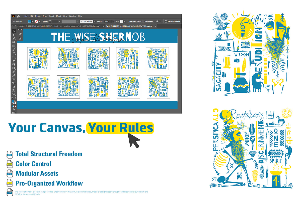 The Wise Shernob - Neo-Primitivism, a Person Illustration by ODO Visual Shop (Photo 2 of 14)