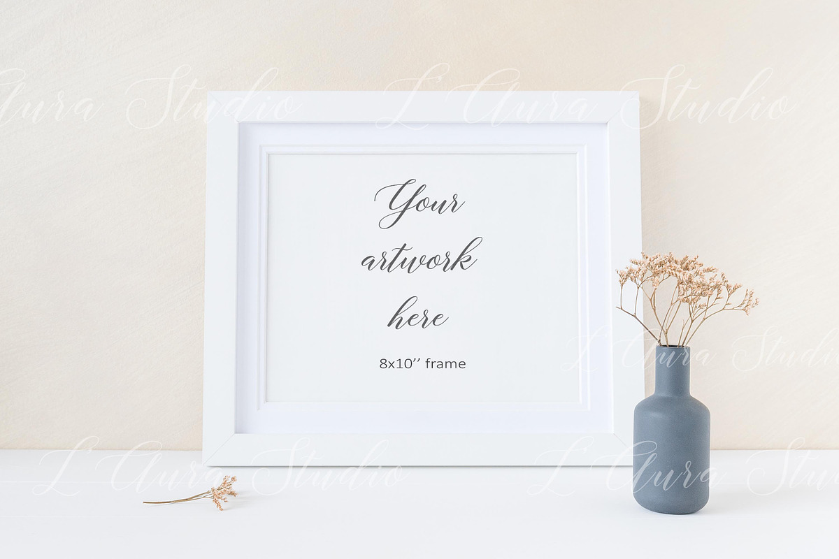 8x10 Horizontal frame mockup, a Print Template by L'Aura Studio