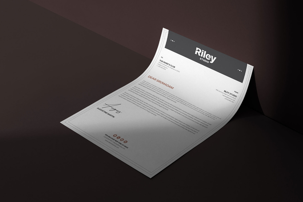 Clean Letterhead Word Template, a Stationery Template by AyshaCanvas (Photo 3 of 3)
