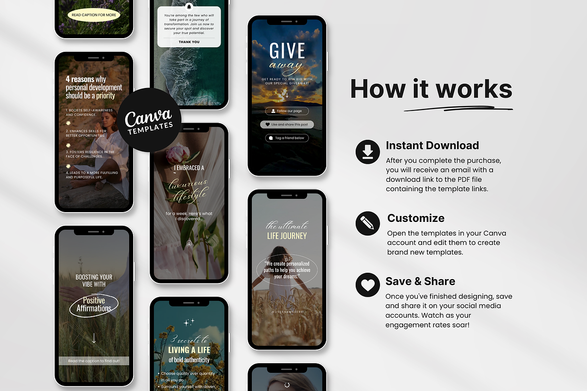 100 Motivational Reels Templates, a Social Media Template by DigiPax (Photo 7 of 10)