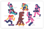 36 Skateboarding Elements x2 Styles, a Graphic by monkik (Thumbnail 6 of 25)