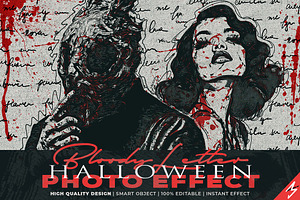 Halloween Bloody Letter Photo Effect, an Action Add-On by Amorjesu.com