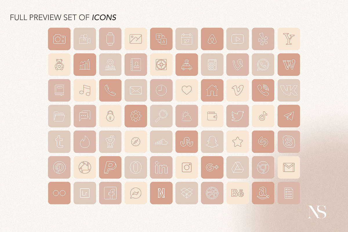 ios14 BASIC Home Screen 1 100+ Icons, an Icon by Olg Store (Photo 4 of 7)