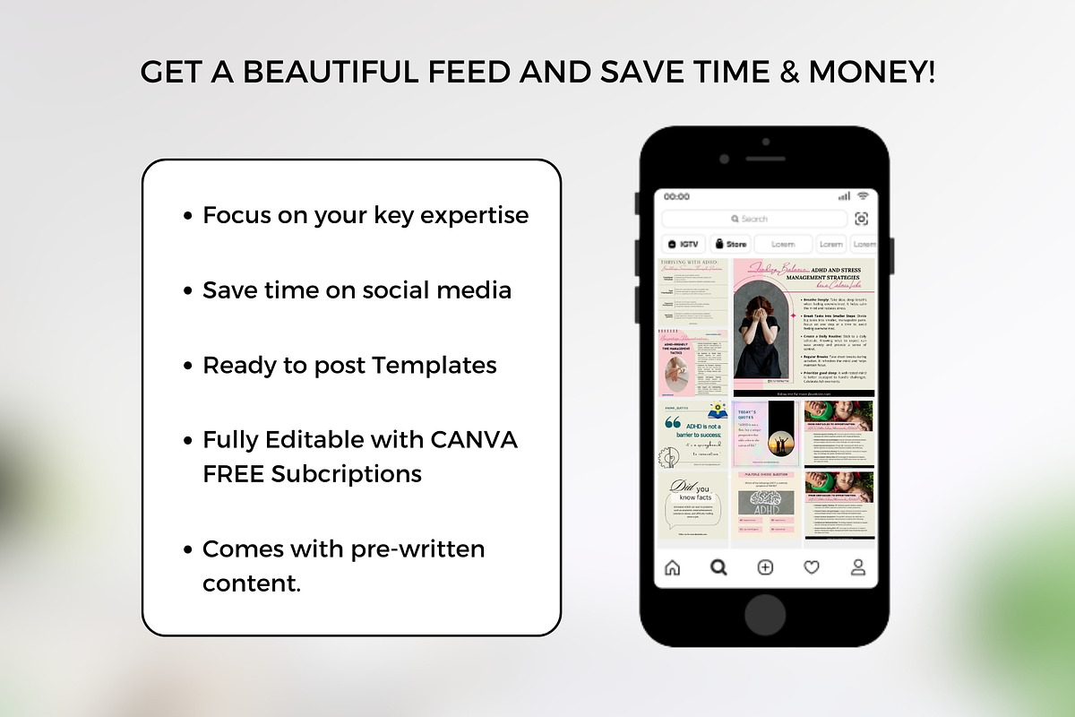 140 ADHD Awareness Canva Templates, a Social Media Template by Digital Template Cart (Photo 7 of 7)