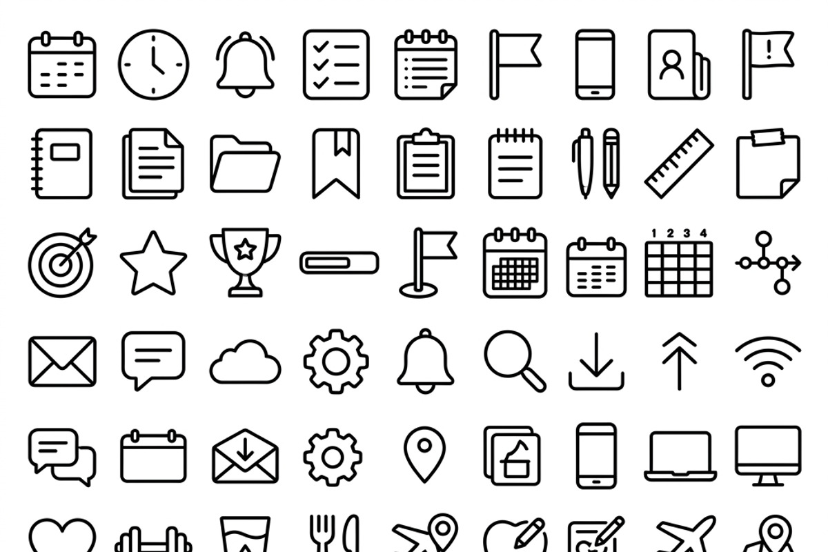 39 Digital Planner Outline Icons, an Outline Icon by adenpinkstore (Photo 1 of 7)