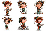 Elves Singing Clipart, an Illustration by DreamArtGraphic (Thumbnail 3 of 5)