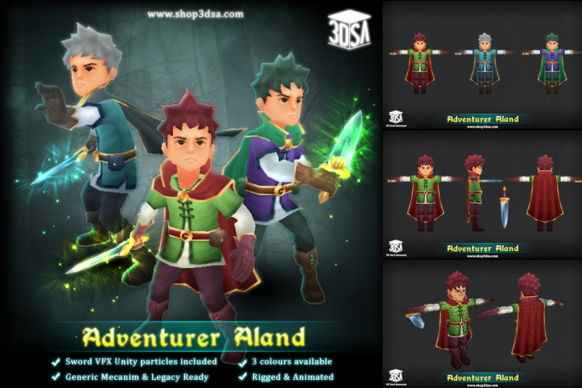 Adventurer Aland, a Characters & Person 3D Model by Meshtint Studio (Photo 1 of 4)