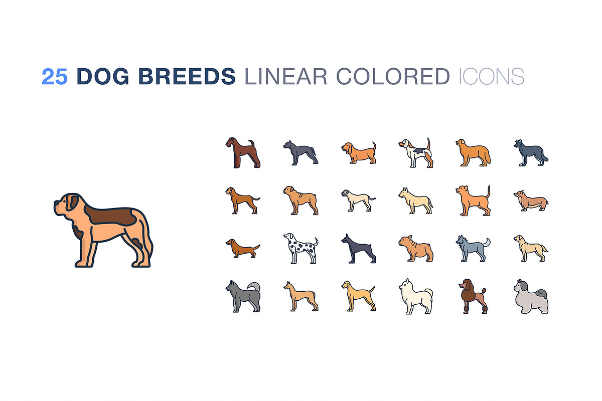 Dog breeds icon set, an Icon by Icongeek26 (Photo 4 of 6)