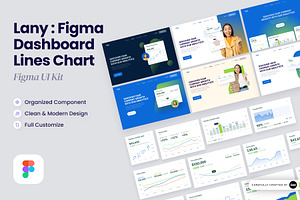 Figma Dashboard Lines Chart UI Kit, an UI Kit Template by SLAB! Design